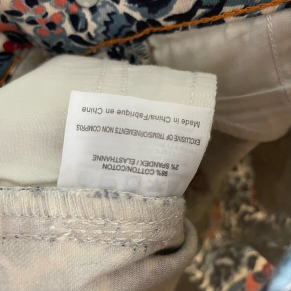 Tory Burch Floral Print Cropped Skinny Jenas Logo Buttons - Picture 11 of 11